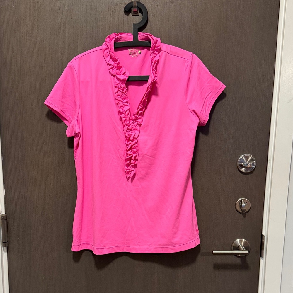 Lilly Pulitzer Vibrant Pink Ruffled Top